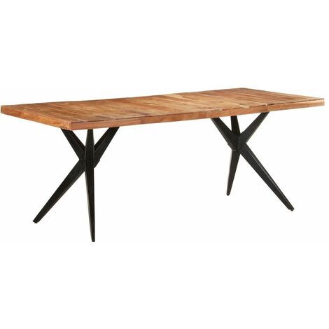 Table à manger Table à dîner 200x90x76 cm Bois d'acacia massif 30786 (1/5)