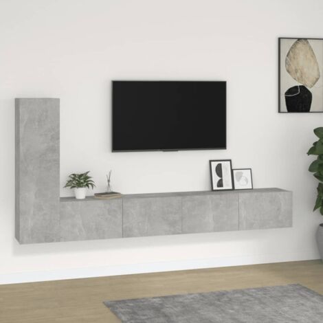 Ensemble de meubles TV 3 pcs pour Salon - Armoire TV Gris béton Bois d'ingénierie BV615049 - BonneVie (1/5)