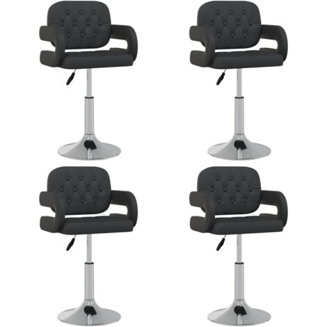 Lot de 4 Chaises pivotantes  Chaises de salle à manger Chaise de cuisine  Noir Similicuir 33173 (1/5)