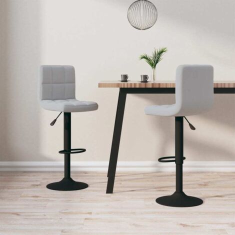 Lot de 2 Tabourets de bar Style Contemporain Chaises de bar Gris clair Velours 43664 (1/5)