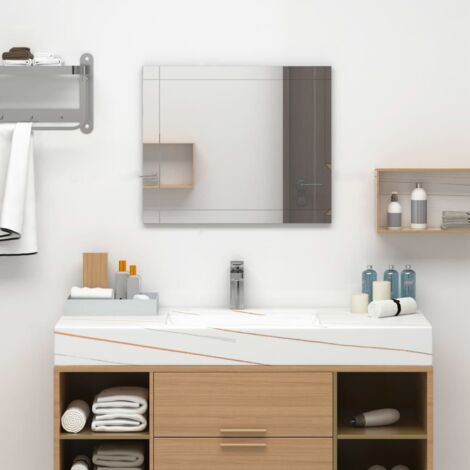 Miroir mural Style baroque - Miroir simple de salle de bain 60x40 cm Verre BV595014 - BonneVie (1/5)