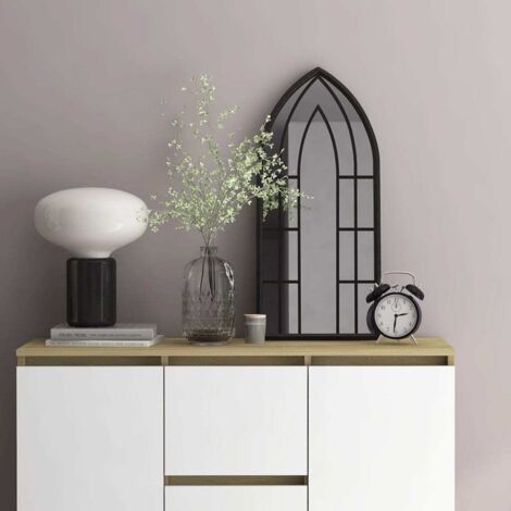 Miroir Moderne - Miroir de Maquillage - pour Salon, Chambre, Salle de Bain - Noir 70x30 cm Fer Chic-422303 (1/4)
