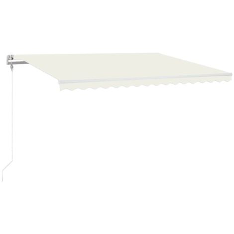 Auvent automatique avec capteur de vent et LED - Auvent de jardin Soleil imperméable 400x300 cm Crème BV205411 - BonneVie (1/5)