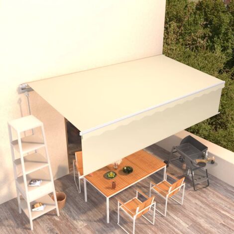 Auvent de Balcon Anti-Soleil - automatique rétractable avec store - Auvent de jardin terrasse bistro - 6x3 m Crème Chic-751255 (1/5)