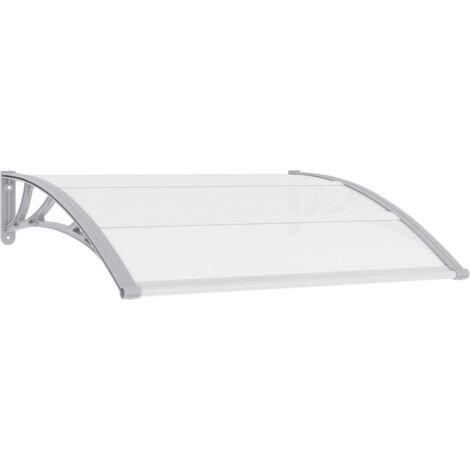 Auvent Marquise de Porte Moderne - Anti-Soleil Imperméable - Gris et transparent 120x80 cm PC Chic-703846 (1/5)
