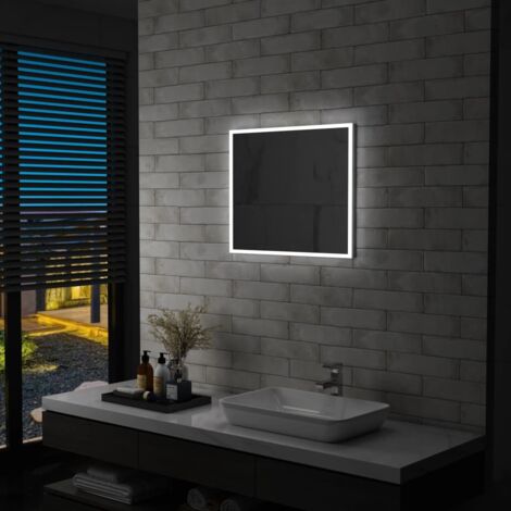 Miroir mural à LED Style baroque - Miroir lumineux de salle de bain 60 x 50 cm BV529784 - BonneVie (1/5)