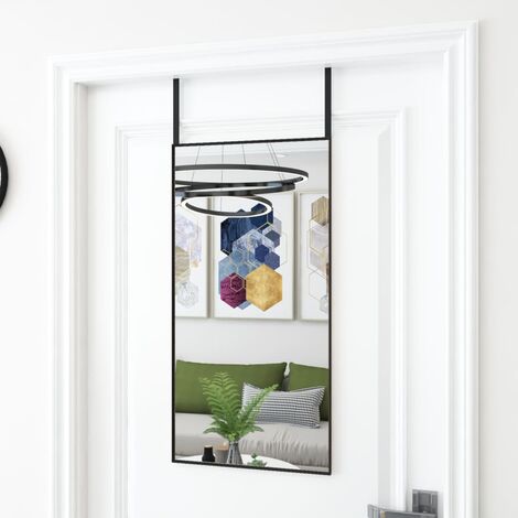 Miroir de porte Moderne - Miroir de Maquillage - pour Salon, Chambre, Salle de Bain - Noir 40x80 cm Verre et aluminium Chic-102464 (1/4)