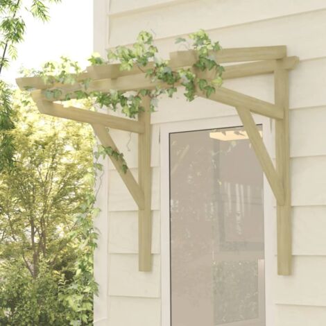 Bonnevie – Auvent de porte marquise d'entrée 100x100x100 cm – Bois de pin massif imprégné – Résistant à la corrosion – Assemblage requis - BV801019