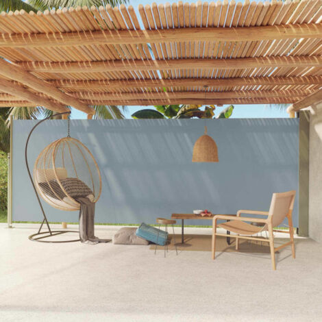Auvent de Balcon Anti-Soleil - latéral rétractable de patio - Auvent de jardin terrasse bistro - 200x600 cm Gris Chic-446734 (1/5)
