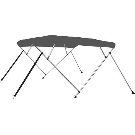 Auvent bimini à 4 arceaux pour Bateau, Design moderne, Anthracite 243x210x137 cm OIB4055E (1/5)