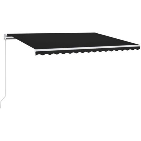 Auvent Marquise manuel rétractable, Store Banne pour Jardin Balcon Terrasse, 400x350 cm Anthracite OIB8490E (1/5)