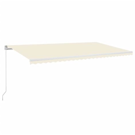 Auvent manuel rétractable avec LED - Auvent de jardin Soleil imperméable 600x350 cm Crème BV565983 - BonneVie (1/5)
