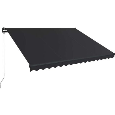 Auvent Marquise manuel rétractable, Store Banne pour Jardin Balcon Terrasse, 450x300 cm Anthracite OIB6087E (1/5)