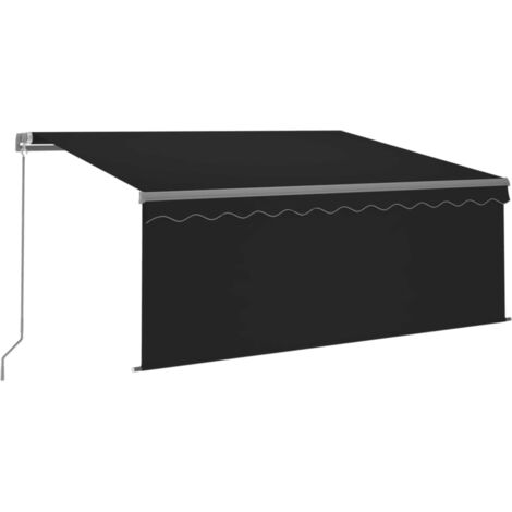 Auvent manuel rétractable avec store - Auvent de jardin Soleil imperméable 3x2,5 m Anthracite BV884010 - BonneVie (1/5)