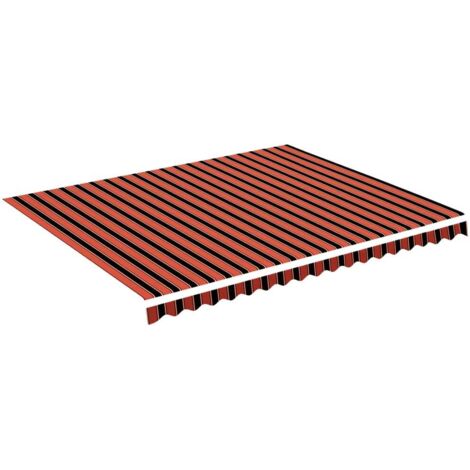 Tissu de remplacement pour auvent, Design moderne, Tissu pour Marquise, Orange et marron 4,5x3,5 m OIB3321E (1/5)