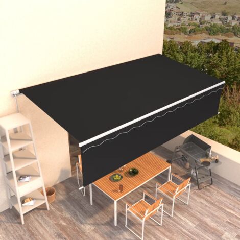 Auvent de Balcon Anti-Soleil - manuel rétractable avec store - Auvent de jardin terrasse bistro - 6x3 m Anthracite Chic-932085 (1/5)