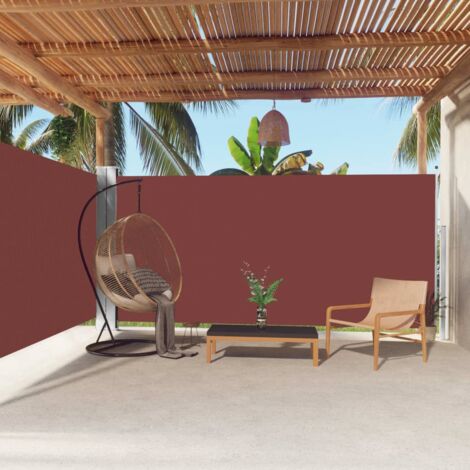 Auvent Marquise latéral rétractable, Store Banne pour Jardin Balcon Terrasse, Marron 180x600 cm OIB4063E (1/5)