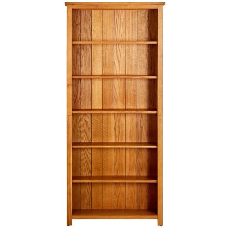 Bibliothèque à 6 étagères Étagère de Rangement - pour Bureau Salon Chambre Cuisine 80x22,5x180 cm Bois de chêne massif BV207808 - BonneVie (1/5)