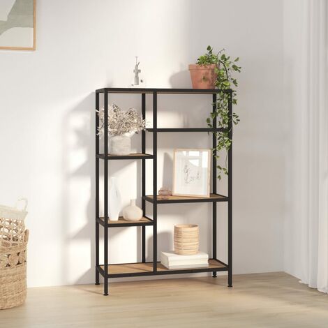 Étagère de Rangement Bibliothèque, Montage facile, 80x30x120 cm Acier et bois d'ingénierie OIB9671E (1/5)