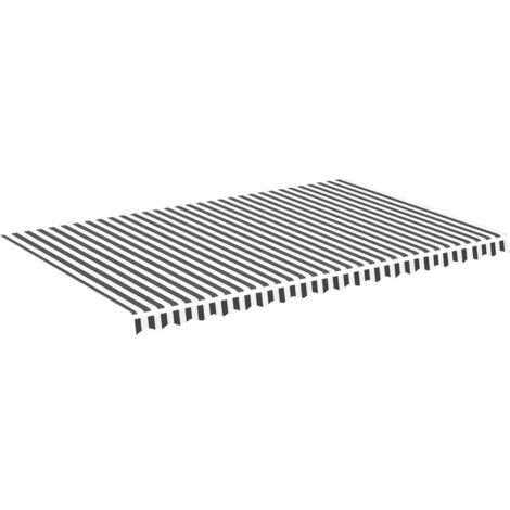 Tissu de remplacement pour auvent, Design moderne, Tissu pour Marquise, Anthracite et blanc 5x3 m OIB4600E (1/5)