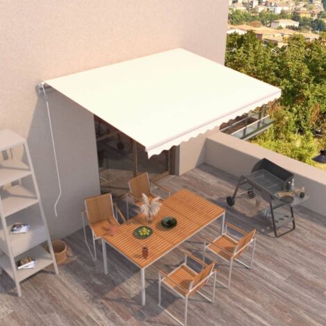 Auvent de Balcon Anti-Soleil - rétractable automatique - Auvent de jardin terrasse bistro - 450x350 cm Crème Chic-719819 (1/5)