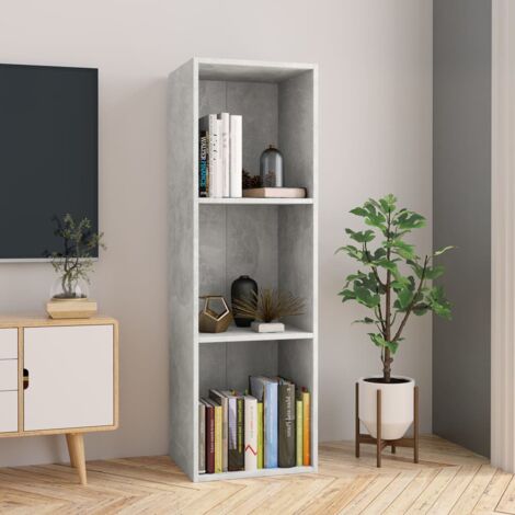 Étagère de Rangement Bibliothèque/Meuble TV, Montage facile, Gris béton 36 x 30 x 114 cm Aggloméré OIB1330E (1/5)