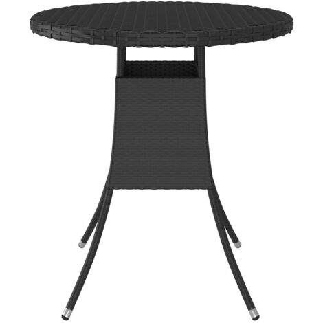 Table de jardin Table d'appoint, Table de Balcon, Noir 70x70x73 cm Résine tressée OIB8347E (1/5)