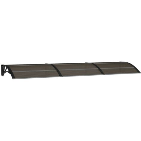 Bonnevie – Auvent de porte noir 300x80 cm – Polycarbonate résistant aux intempéries – Installation rapide avec accessoires inclus - OIB4966E