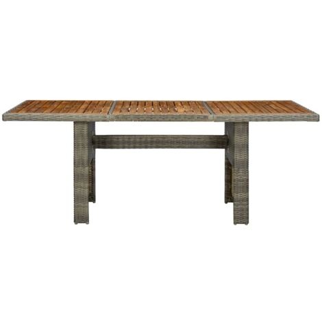 Table de jardin Table d'appoint, Table de Balcon, Marron Résine tressée et bois d'acacia massif OIB3486E (1/5)