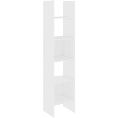 Bibliothèque Étagère de Rangement - pour Bureau Salon Chambre Cuisine Blanc 40x35x180 cm Aggloméré BV190603 - BonneVie (1/5)