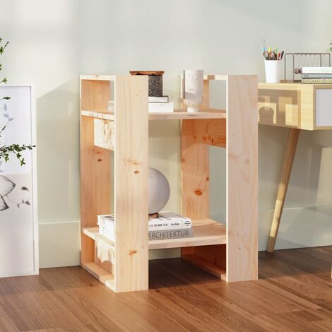 The Living Store Bibliothèque/Séparateur de pièce 41x35x57 cm Pin massif - Bibliothèque - Meuble Rangement - Étagère - Séparateur De Pièce - Bibliothèque En Bois (1/5)
