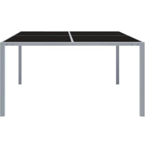 Table de jardin Table d'appoint, Table de Balcon, 130x130x72 cm Gris Acier et verre OIB8266E (1/5)