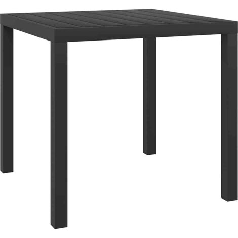 Table de jardin Contemporain - Table à manger de jardin - Noir 80 x 80 x 74 cm Aluminium et WPC Chic-622592 (1/4)