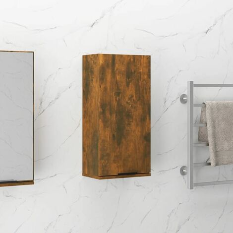 Armoire murale de salle de bain Moderne - Placard de Rangement - Chêne fumé 32x20x67 cm Chic-413013 (1/5)
