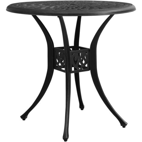 Table de jardin Contemporain - Table à manger de jardin - Noir 78x78x72 cm Aluminium coulé Chic-305579 (1/4)