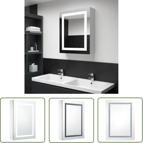 The Living Store Armoire de salle de bain à miroir LED 50x13x70 cm - Armoire Salle De Bain - Meuble Salle De Bain - Miroir Led - Vanity Light - Éclairage Salle De Bain (1/5)