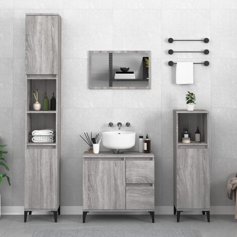 Armoire de salle de bain Meuble de salle de bain sonoma gris 30x30x100 cm 15487 (1/5)