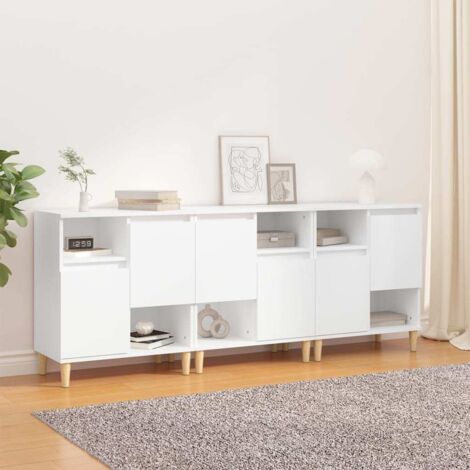 Buffets 3 pcs Meuble de rangement Commode Bahut blanc 60x35x70 cm bois d'ingénierie 71285 (1/5)