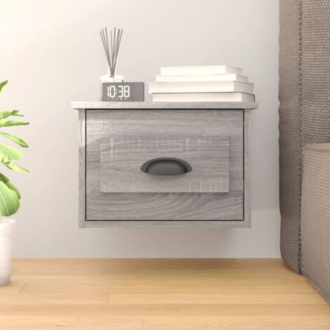 Table de chevet Table d'appoint  Table de nuit murale sonoma gris 41,5x36x28 cm 58622 (1/5)