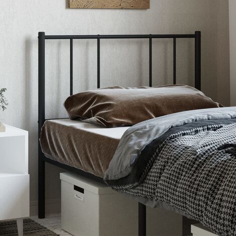 Tête de lit  Armoire de tête de lit métal noir 90 cm 52451 (1/5)