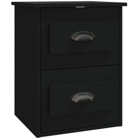 Table de chevet Table d'appoint  Table de nuit murale noir 41,5x36x53 cm 78716 (1/5)