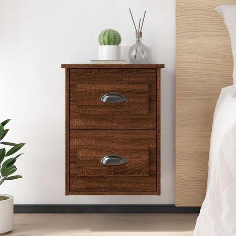Table de chevet Table d'appoint Table de nuit murale chêne marron 41,5x36x53 cm 89088 (1/5)