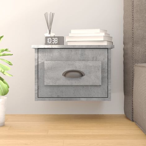 Table de chevet Table d'appoint Table de nuit murale gris béton 50x36x40 cm 40235 (1/5)