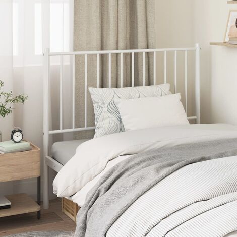 Tête de lit  Armoire de tête de lit métal blanc 100 cm 44323 (1/5)