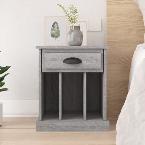 Table de chevet Table d'appoint Table de nuit sonoma gris 43x36x50 cm 81041 (1/5)