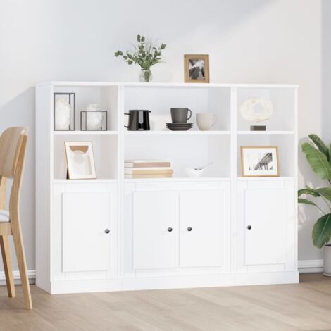 Buffets 3 pcs Meuble de rangement Commode Bahut blanc bois d'ingénierie 68791 (1/5)