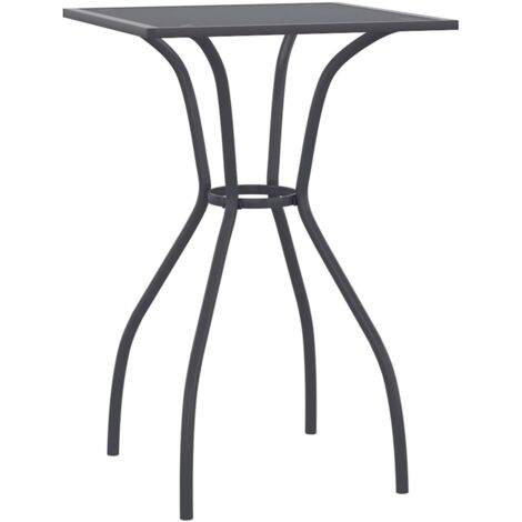 Table de jardin anthracite 50x50x72 treillis d'acier (1/5)
