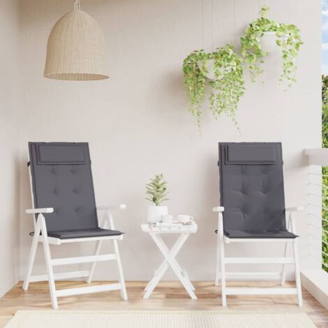 Lot de 2 Coussins de chaise à dossier haut Coussin Déco confort anthracite 17860 (1/5)