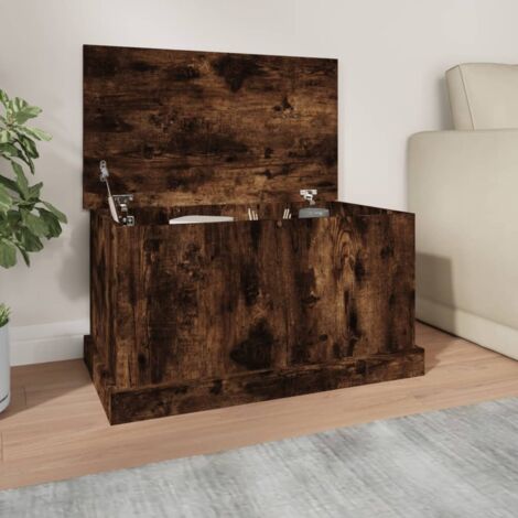 Boîte de rangement Coffre de rangement chêne fumé 70x40x38 cm bois d'ingénierie 17008 (1/5)