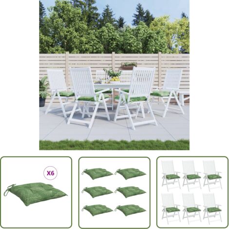 The Living Store Coussins de chaise lot de 6 à motif de feuilles 50x50x7 cm - Coussin De Chaise - Coussin D'extérieur - Coussin Décoratif - Coussin Confortable - Coussin Imperméable (1/5)